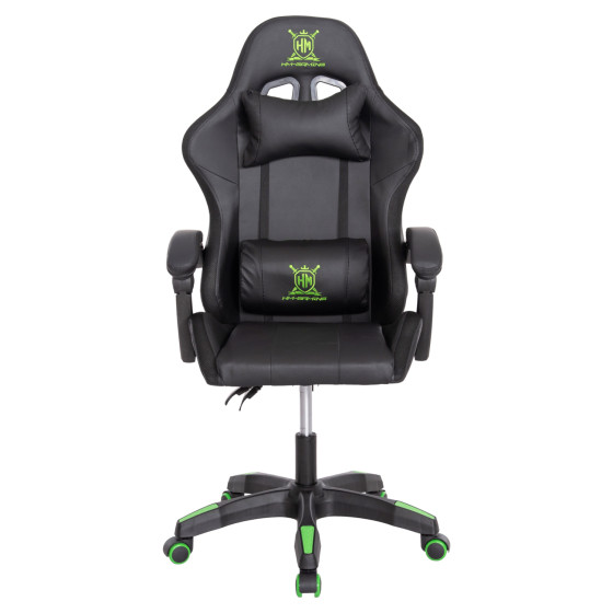 GAMING ARMCHAIR DARREN HM1203.03 BLACK-GREEN PVC 58.5x100x120Hcm.