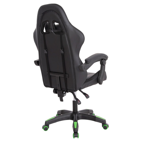 GAMING ARMCHAIR DARREN HM1203.03 BLACK-GREEN PVC 58.5x100x120Hcm.