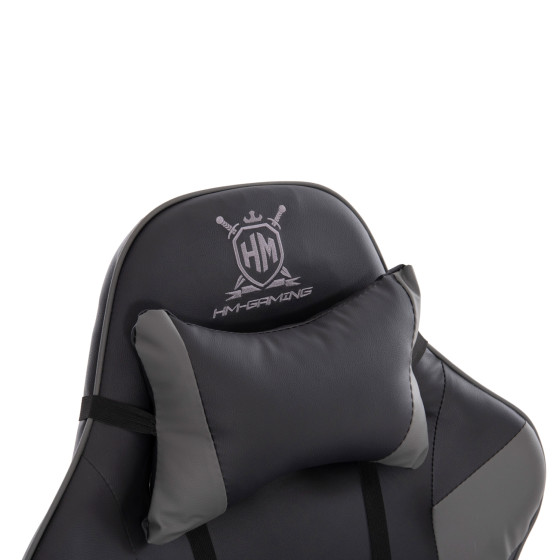 GAMING ARMCHAIR DARREN HM1203.10 BLACK-GREY PVC 60x60x120Hcm.