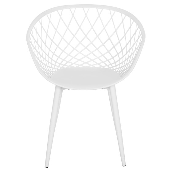 ARMCHAIR ARIADNE HM8001.31 WHITE POLYPROPYLENE-WHITE METAL LEGS 62x54x81Hcm.