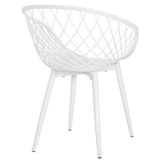 ARMCHAIR ARIADNE HM8001.31 WHITE POLYPROPYLENE-WHITE METAL LEGS 62x54x81Hcm.