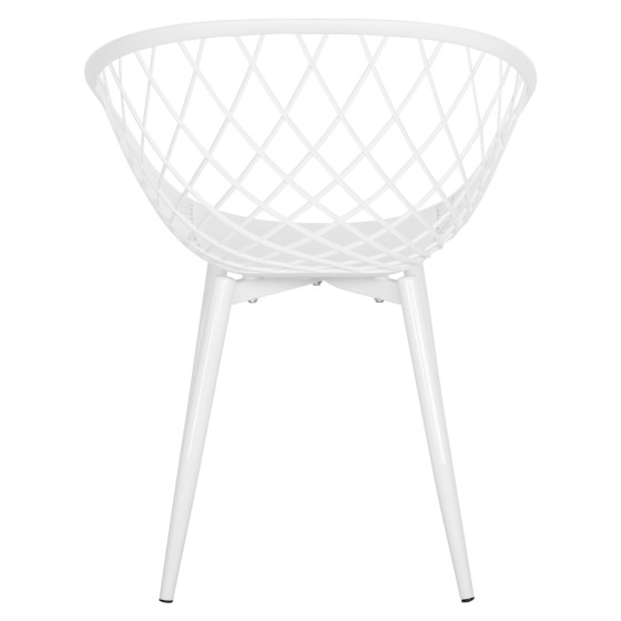 ARMCHAIR ARIADNE HM8001.31 WHITE POLYPROPYLENE-WHITE METAL LEGS 62x54x81Hcm.