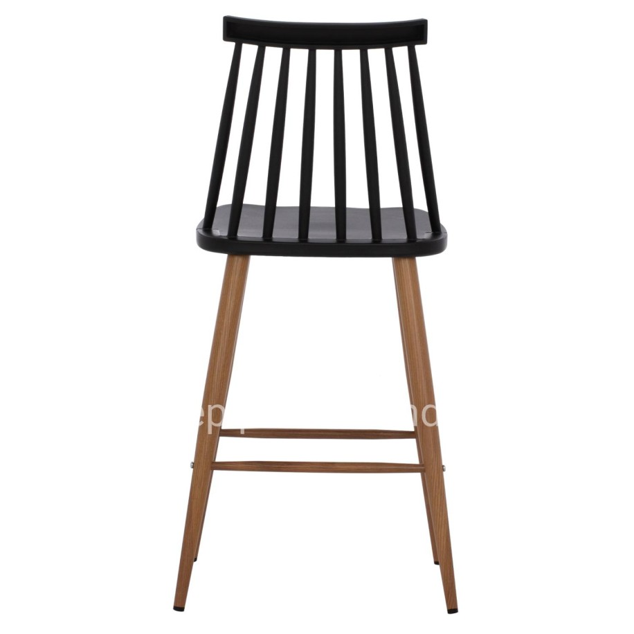 BAR STOOL HM9300.02 BLACK NATURAL 43x45x97Η