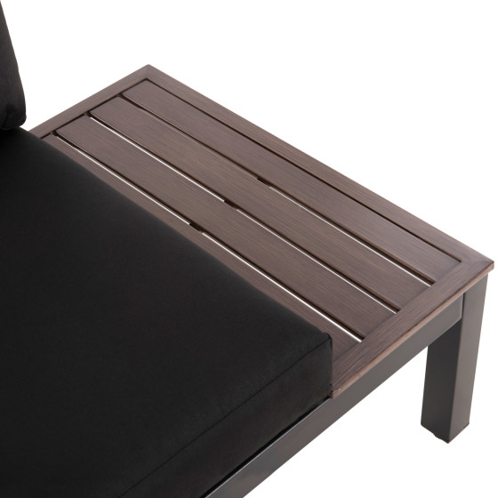 OUTDOOR LOUNGE SET DEX 3PCS POLYMORPHIC HM6090 ALUMINUM IN ANTHRACITE & BROWN-BLACK CUSHIONS