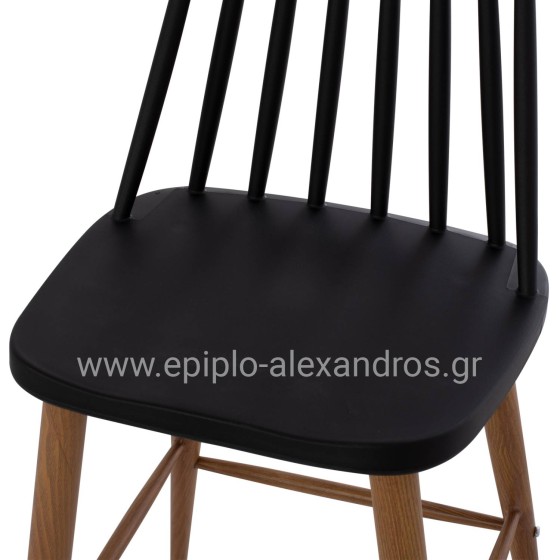 BAR STOOL HM9300.02 BLACK NATURAL 43x45x97Η