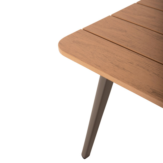 OUTDOOR CORNER LOUNGE SET MAERLY HM6140.03 ALUMINUM & CUSHIONS IN CHAMPAGNE COLOR-BEIGE SYNTHETIC ROPE