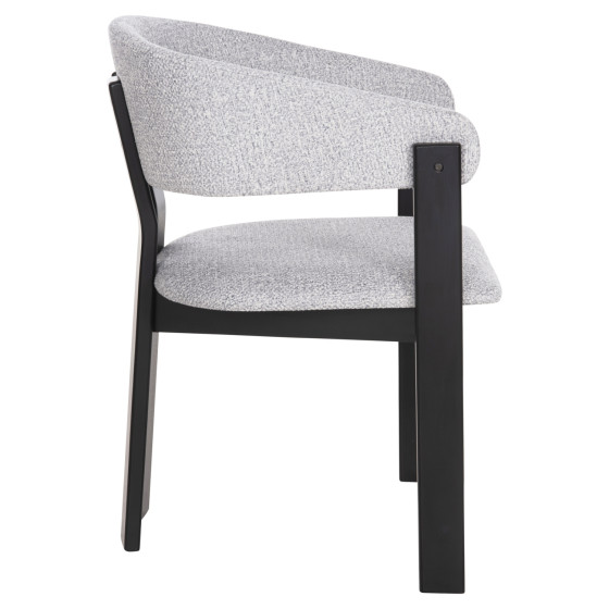 DINING CHAIR ZARRA HM9970.02 RUBBERWOOD IN BLACK-LIGHT GREY FABRIC 55,5x59x81,5Hcm.