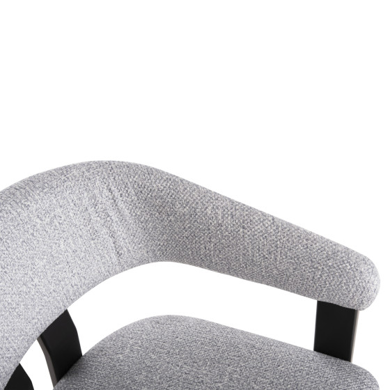 DINING CHAIR ZARRA HM9970.02 RUBBERWOOD IN BLACK-LIGHT GREY FABRIC 55,5x59x81,5Hcm.