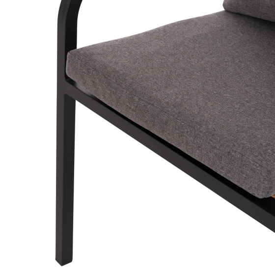 ARMCHAIR MAERLY HM6051.13 ANTHRACITE ALUMINUM AND CUSHIONS-P.E.RATTAN IN LIGHT BROWN 57x60x84Hcm.