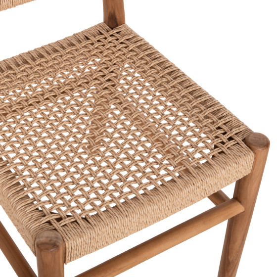 DINING CHAIR ROSCO HM6133 TEAK WOOD IN NATURAL-VIRO ROPE IN BEIGE 46x55x79Hcm.