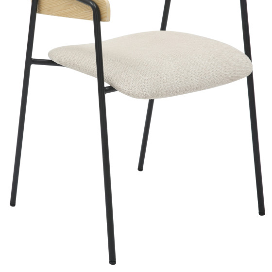 DINING CHAIR KORIN HM9975.01 METAL-BEIGE FABRIC-PLYWOOD 54x51x72,5Hcm.