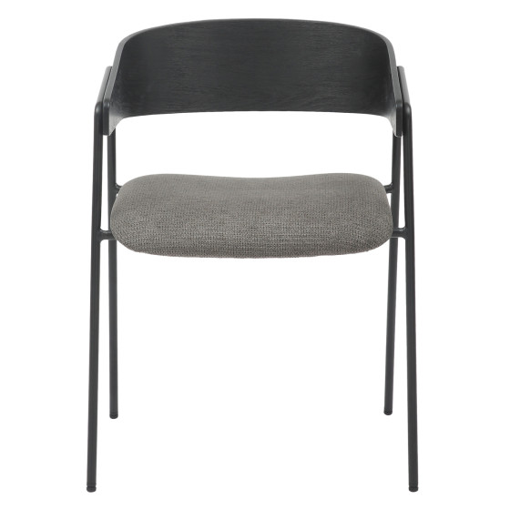 DINING CHAIR KORIN HM9975.02 METAL & PLYWOOD IN BLACK-GREY FABRIC 54x51x72,5Hcm.