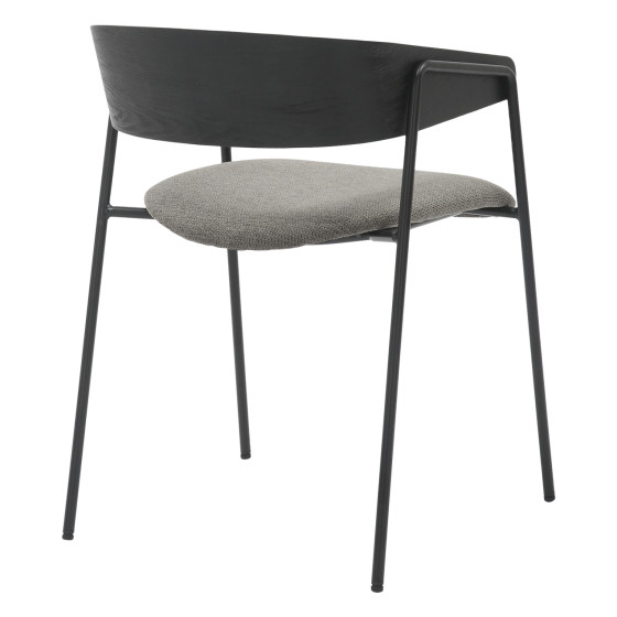 DINING CHAIR KORIN HM9975.02 METAL & PLYWOOD IN BLACK-GREY FABRIC 54x51x72,5Hcm.