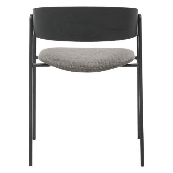 DINING CHAIR KORIN HM9975.02 METAL & PLYWOOD IN BLACK-GREY FABRIC 54x51x72,5Hcm.