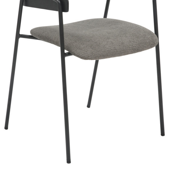 DINING CHAIR KORIN HM9975.02 METAL & PLYWOOD IN BLACK-GREY FABRIC 54x51x72,5Hcm.