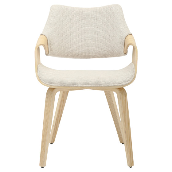 DINING CHAIR NETTO HM9976.01 PLYWOOD FRAME IN OAK-BEIGE FABRIC 55x56x83,5Hcm.