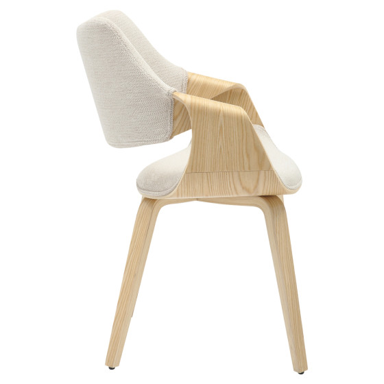 DINING CHAIR NETTO HM9976.01 PLYWOOD FRAME IN OAK-BEIGE FABRIC 55x56x83,5Hcm.