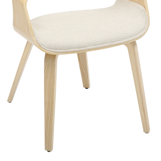 DINING CHAIR NETTO HM9976.01 PLYWOOD FRAME IN OAK-BEIGE FABRIC 55x56x83,5Hcm.