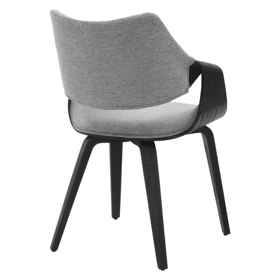 DINING CHAIR NETTO HM9976.02 PLYWOOD FRAME IN BRUSHED BLACK-GREY FABRIC 55x56x83,5Hcm.