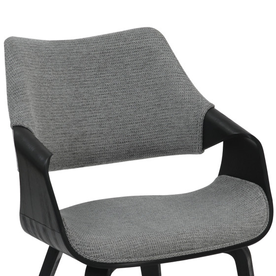 DINING CHAIR NETTO HM9976.02 PLYWOOD FRAME IN BRUSHED BLACK-GREY FABRIC 55x56x83,5Hcm.