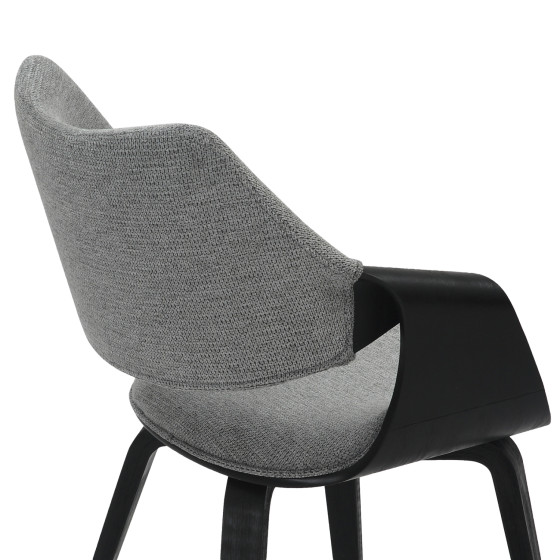 DINING CHAIR NETTO HM9976.02 PLYWOOD FRAME IN BRUSHED BLACK-GREY FABRIC 55x56x83,5Hcm.