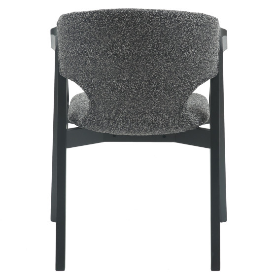 DINING ARMCHAIR YEGER HM9995.01 BEECH WOOD IN BLACK-DARK GREY FABRIC 59x58x78Hcm.