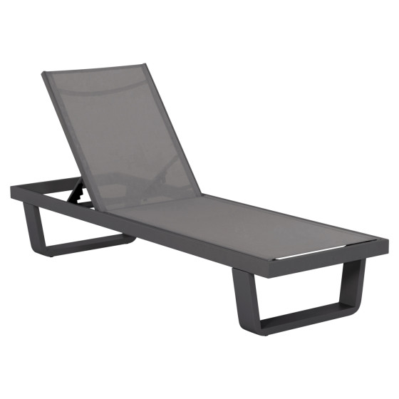 ALUMINUM SUNBED RICKON WITH TESLIN FABRIC HM6292.01 GREY COLOR 198x61,5x97Hcm.