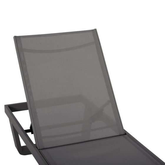 ALUMINUM SUNBED RICKON WITH TESLIN FABRIC HM6292.01 GREY COLOR 198x61,5x97Hcm.