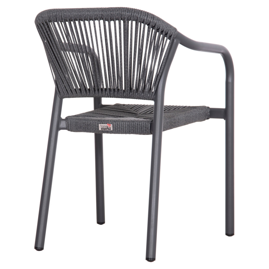 DINING ARMCHAIR ALUMINUM LUCCI HM6266.01 DARK GREY FRAME & P.E. RATTAN 58x56x79Hcm.