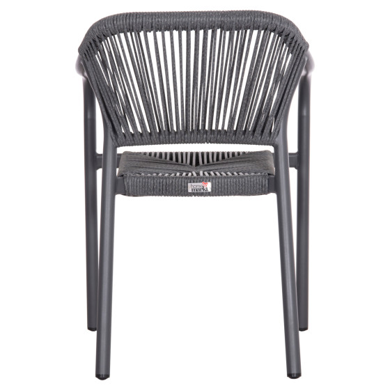 DINING ARMCHAIR ALUMINUM LUCCI HM6266.01 DARK GREY FRAME & P.E. RATTAN 58x56x79Hcm.