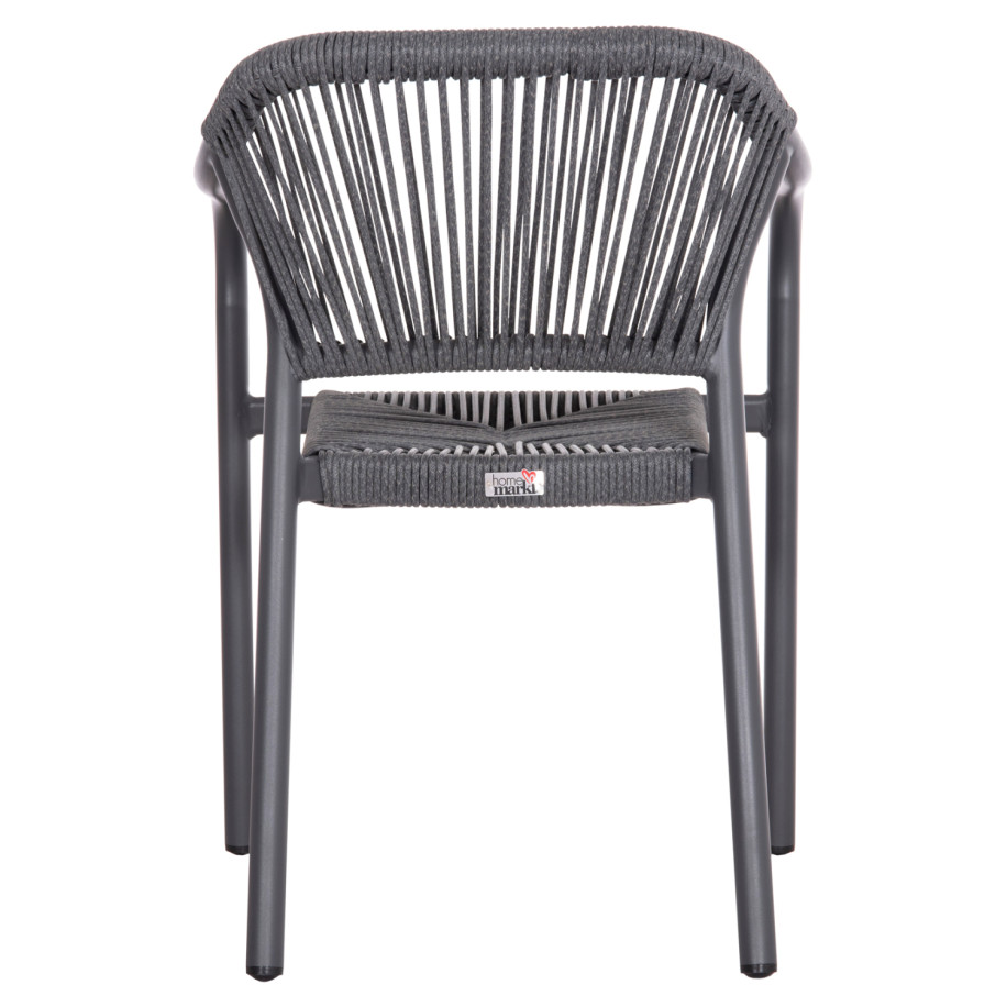 DINING ARMCHAIR ALUMINUM LUCCI HM6266.01 DARK GREY FRAME & P.E. RATTAN 58x56x79Hcm.
