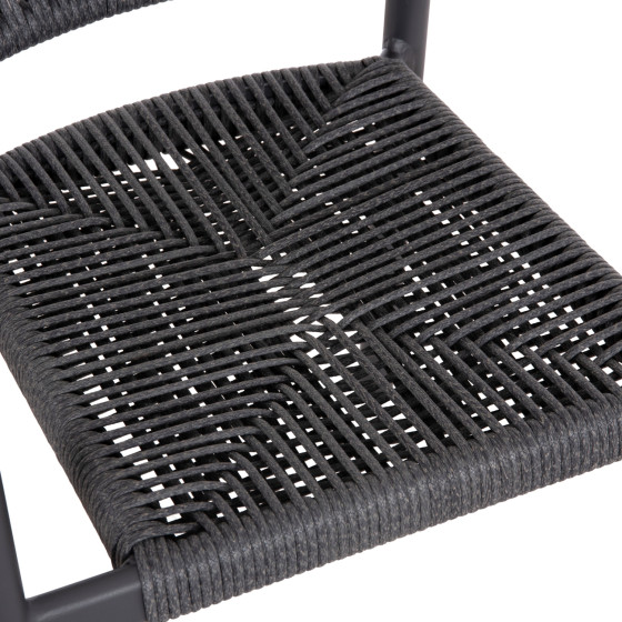 DINING ARMCHAIR ALUMINUM LUCCI HM6266.01 DARK GREY FRAME & P.E. RATTAN 58x56x79Hcm.