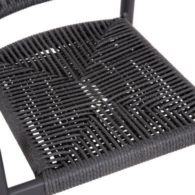 DINING ARMCHAIR ALUMINUM LUCCI HM6266.01 DARK GREY FRAME & P.E. RATTAN 58x56x79Hcm.