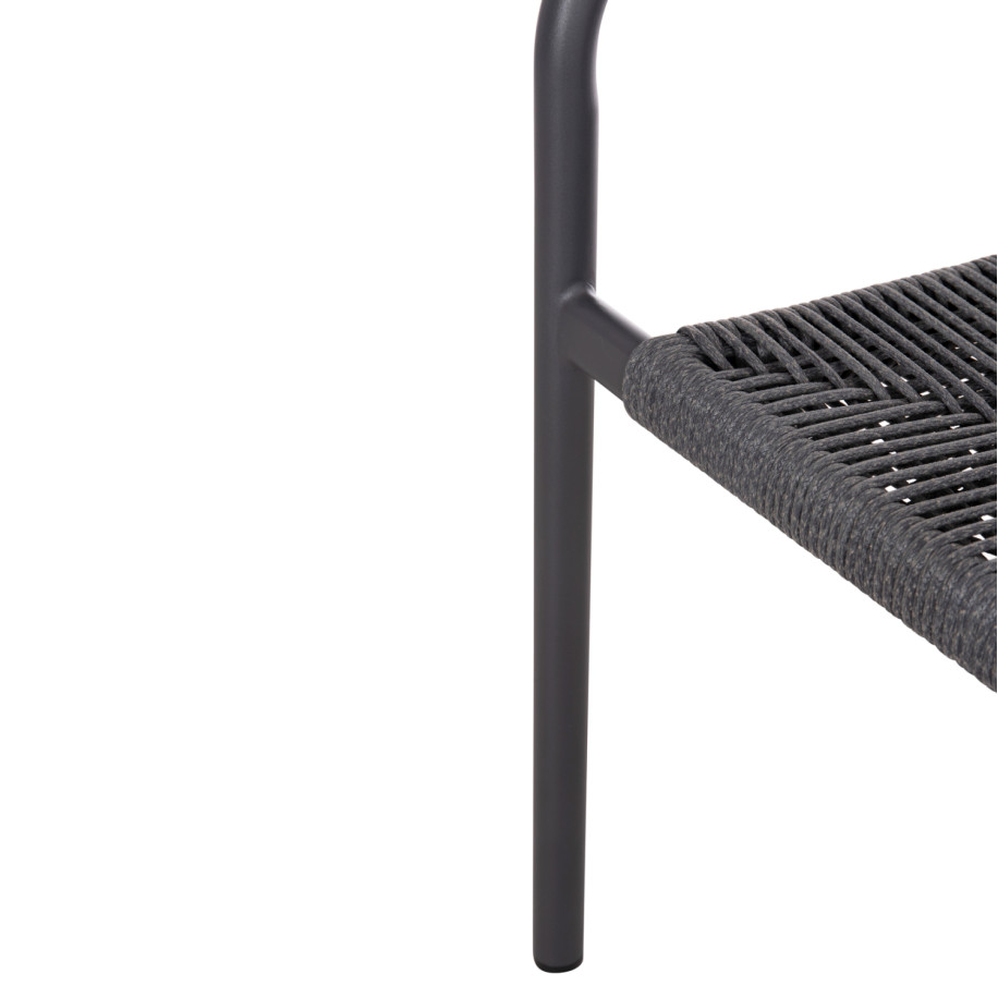 DINING ARMCHAIR ALUMINUM LUCCI HM6266.01 DARK GREY FRAME & P.E. RATTAN 58x56x79Hcm.