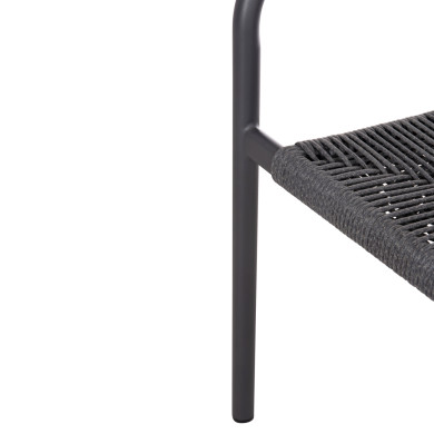 DINING ARMCHAIR ALUMINUM LUCCI HM6266.01 DARK GREY FRAME & P.E. RATTAN 58x56x79Hcm.