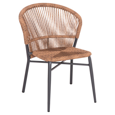 ALUMINUM CHAIR LYNN HM6267.01 ANTHRACITE FRAME-P.E. RATTAN IN NATURAL COLOR 57x61x79Hcm.