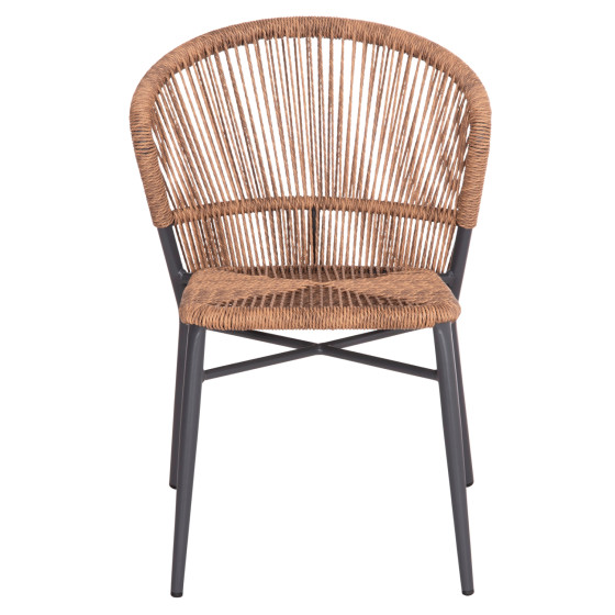 ΚΑΡΕΚΛΑ ΑΛΟΥΜΙΝΙΟΥ LYNN HM6267.01 ΑΝΘΡΑΚΙ ΣΚΕΛΕΤΟΣ-P.E.RATTAN ΦΥΣΙΚΟ 57x61x79Υεκ