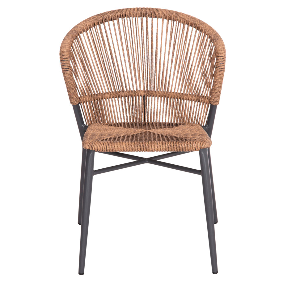 ALUMINUM CHAIR LYNN HM6267.01 ANTHRACITE FRAME-P.E. RATTAN IN NATURAL COLOR 57x61x79Hcm.