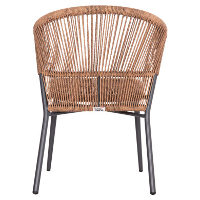 ALUMINUM CHAIR LYNN HM6267.01 ANTHRACITE FRAME-P.E. RATTAN IN NATURAL COLOR 57x61x79Hcm.