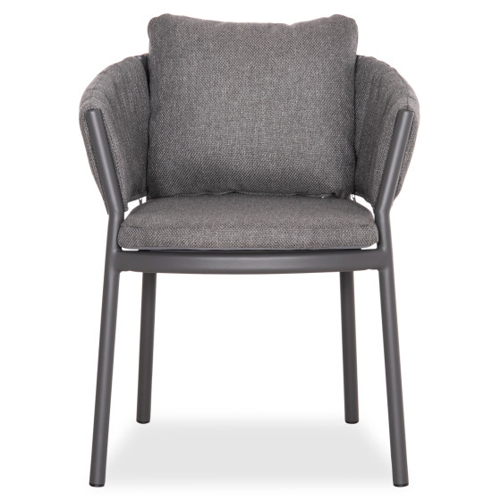 DINING CHAIR SHANKS HM6207.01 DARK GREY ALUMINUM & OLEFIN FABRIC 62x60x75-80Hcm.