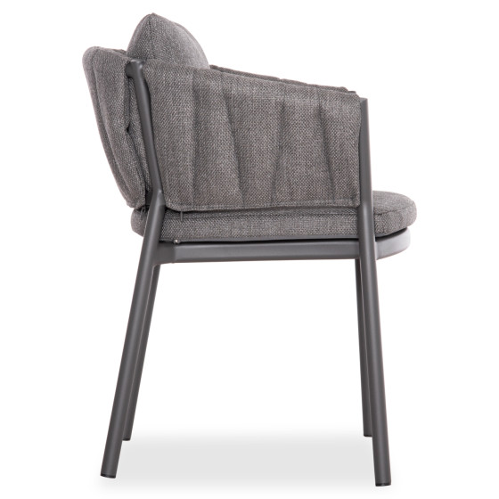 DINING CHAIR SHANKS HM6207.01 DARK GREY ALUMINUM & OLEFIN FABRIC 62x60x75-80Hcm.