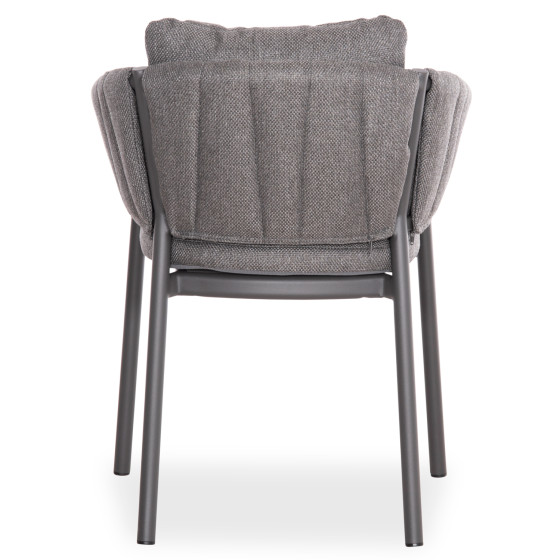 DINING CHAIR SHANKS HM6207.01 DARK GREY ALUMINUM & OLEFIN FABRIC 62x60x75-80Hcm.