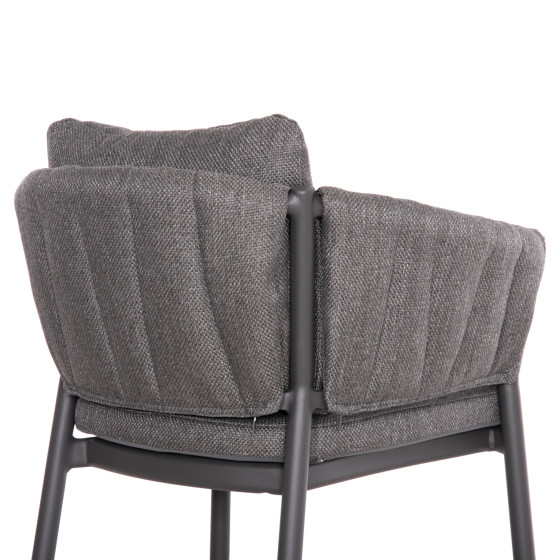 DINING CHAIR SHANKS HM6207.01 DARK GREY ALUMINUM & OLEFIN FABRIC 62x60x75-80Hcm.