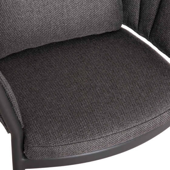 DINING CHAIR SHANKS HM6207.01 DARK GREY ALUMINUM & OLEFIN FABRIC 62x60x75-80Hcm.