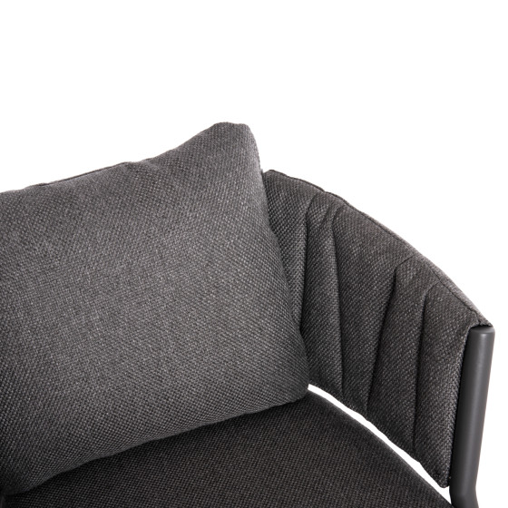 DINING CHAIR SHANKS HM6207.01 DARK GREY ALUMINUM & OLEFIN FABRIC 62x60x75-80Hcm.