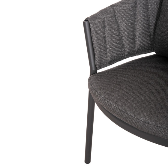 DINING CHAIR SHANKS HM6207.01 DARK GREY ALUMINUM & OLEFIN FABRIC 62x60x75-80Hcm.