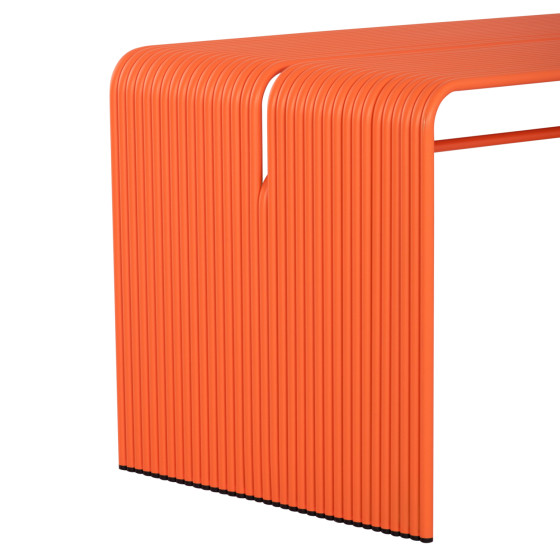 DINING TABLE SERIES INTREPID HM6330.09 ALUMINUM IN ORANGE 121x70x70Hcm.