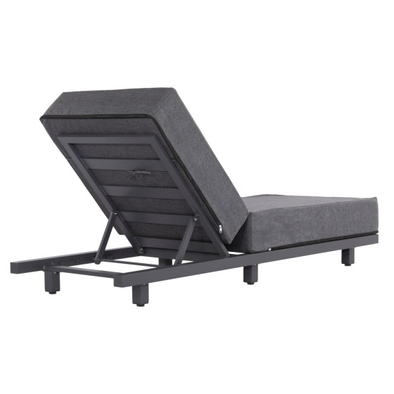 PROFESSIONAL SUNLOUNGER JESSIE HM10714.03 DARK GREY ALUMINUM & CUSHION 200x71x79Hcm.