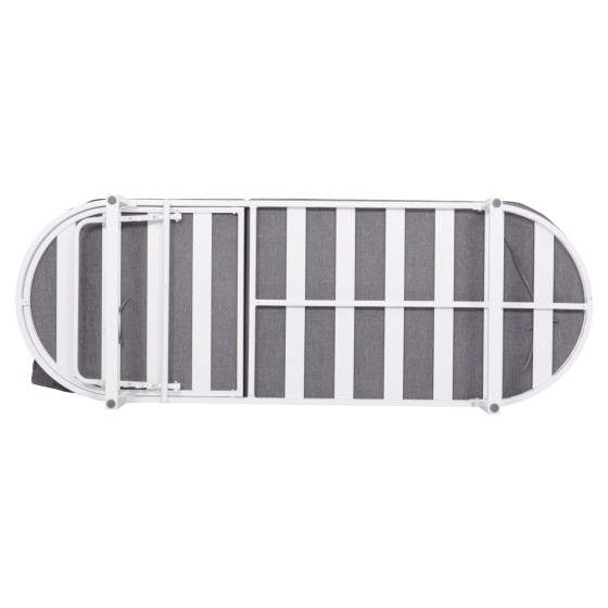 PROFESSIONAL SUNLOUNGER MALLOW HM10715.01 WHITE ALUMINUM & GREY CUSHION 198x71x40,5-103Hcm.