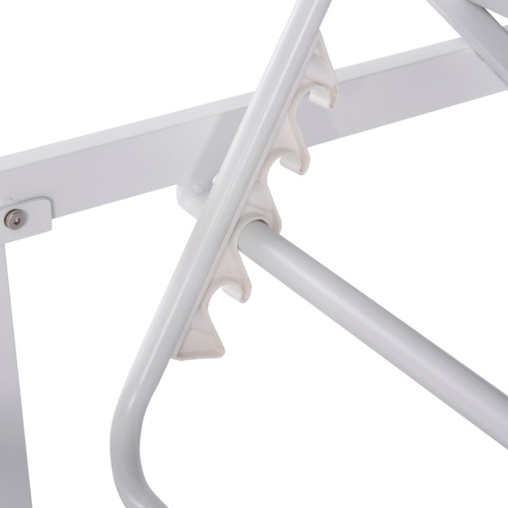 PROFESSIONAL SUNLOUNGER MALLOW HM10715.01 WHITE ALUMINUM & GREY CUSHION 198x71x40,5-103Hcm.